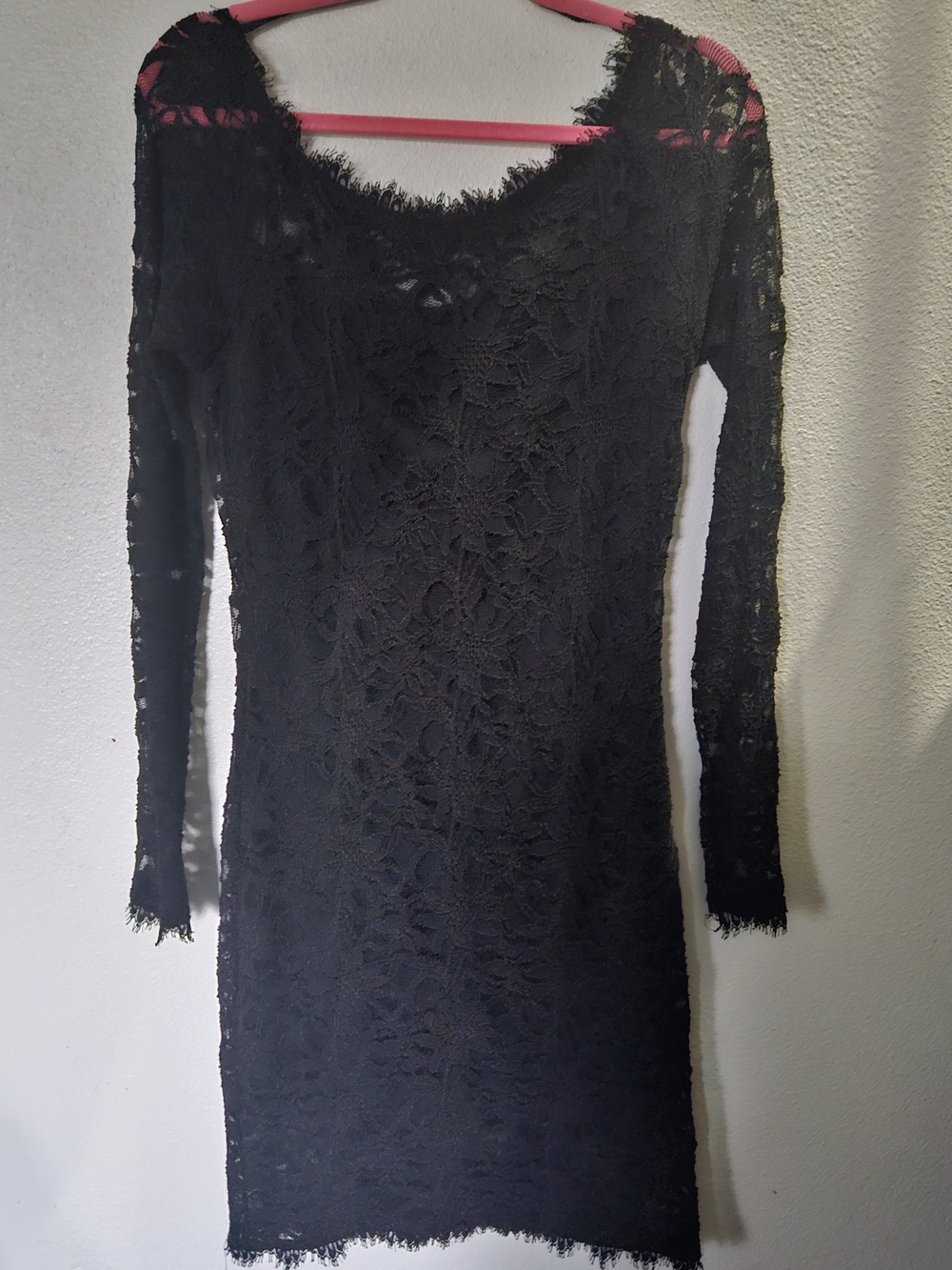 Jump Black Long-Sleeve Floral Lace Sheath Dress